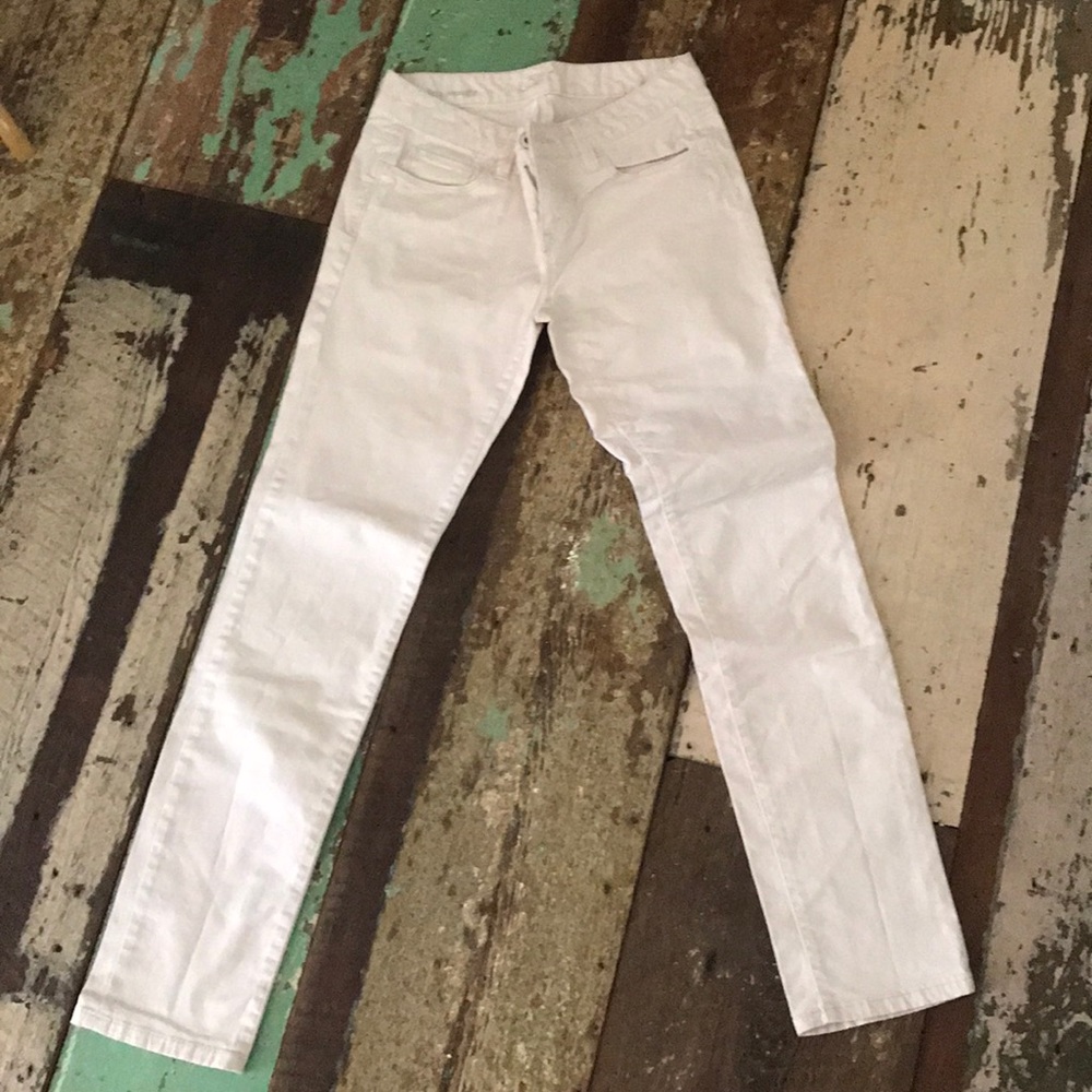 Ann Taylor Loft modern straight pale pink jeans 0